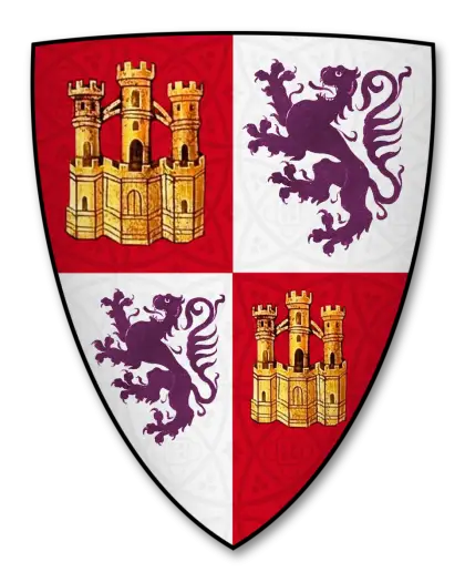 Medieval Heraldic Shield with Castle and Lion