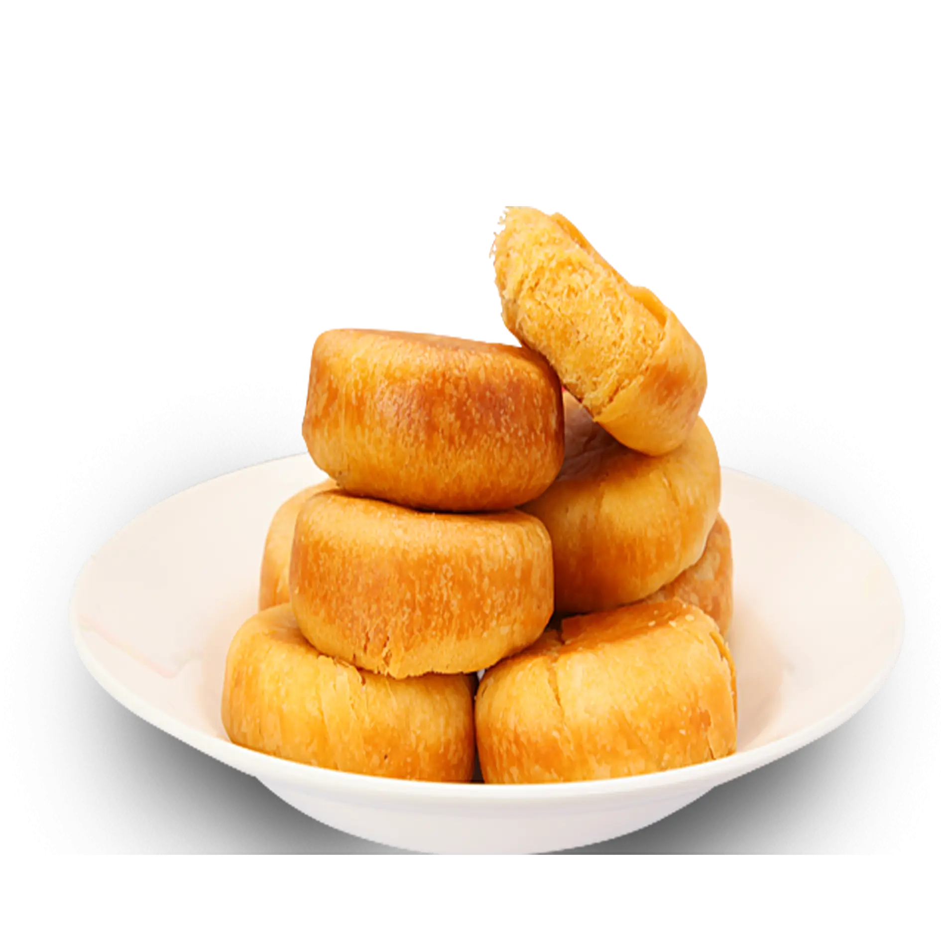Golden Bread Rolls on a Plate