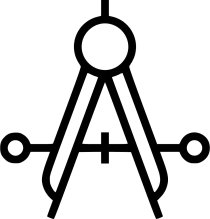 Black Compass Icon for Geometry and Drawing