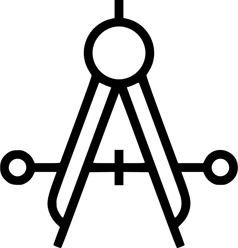 Black Compass Icon for Geometry and Drawing