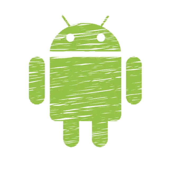 Scribbled Green Android Robot Logo