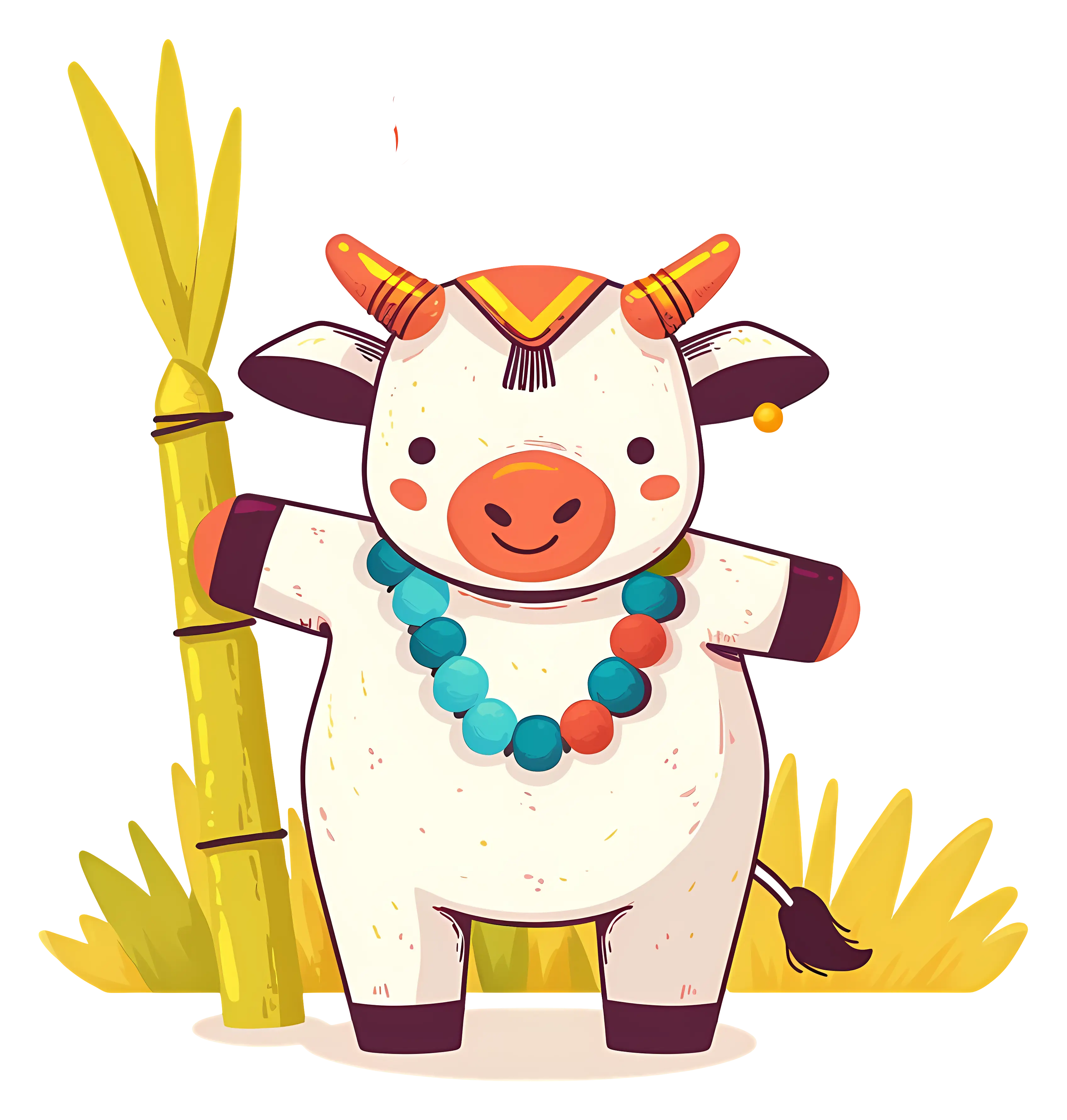 Decorative Cartoon Cow with Beads