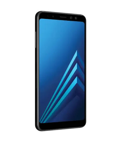 Modern Black Smartphone with Blue Display