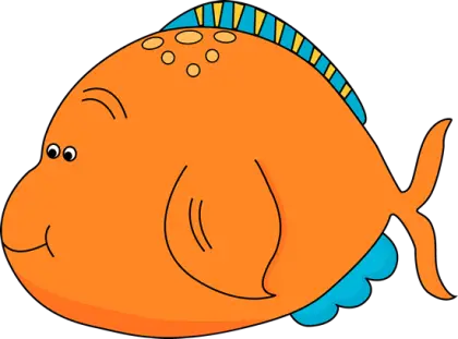 Cute Cartoon Orange Fish Illustration