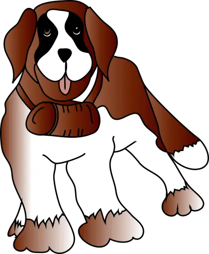 St. Bernard Dog Cartoon Illustration