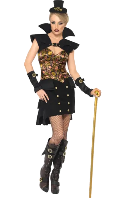 Steampunk Costume with Hat and Cane