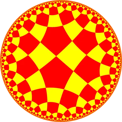 Abstract Red and Yellow Geometric Circle