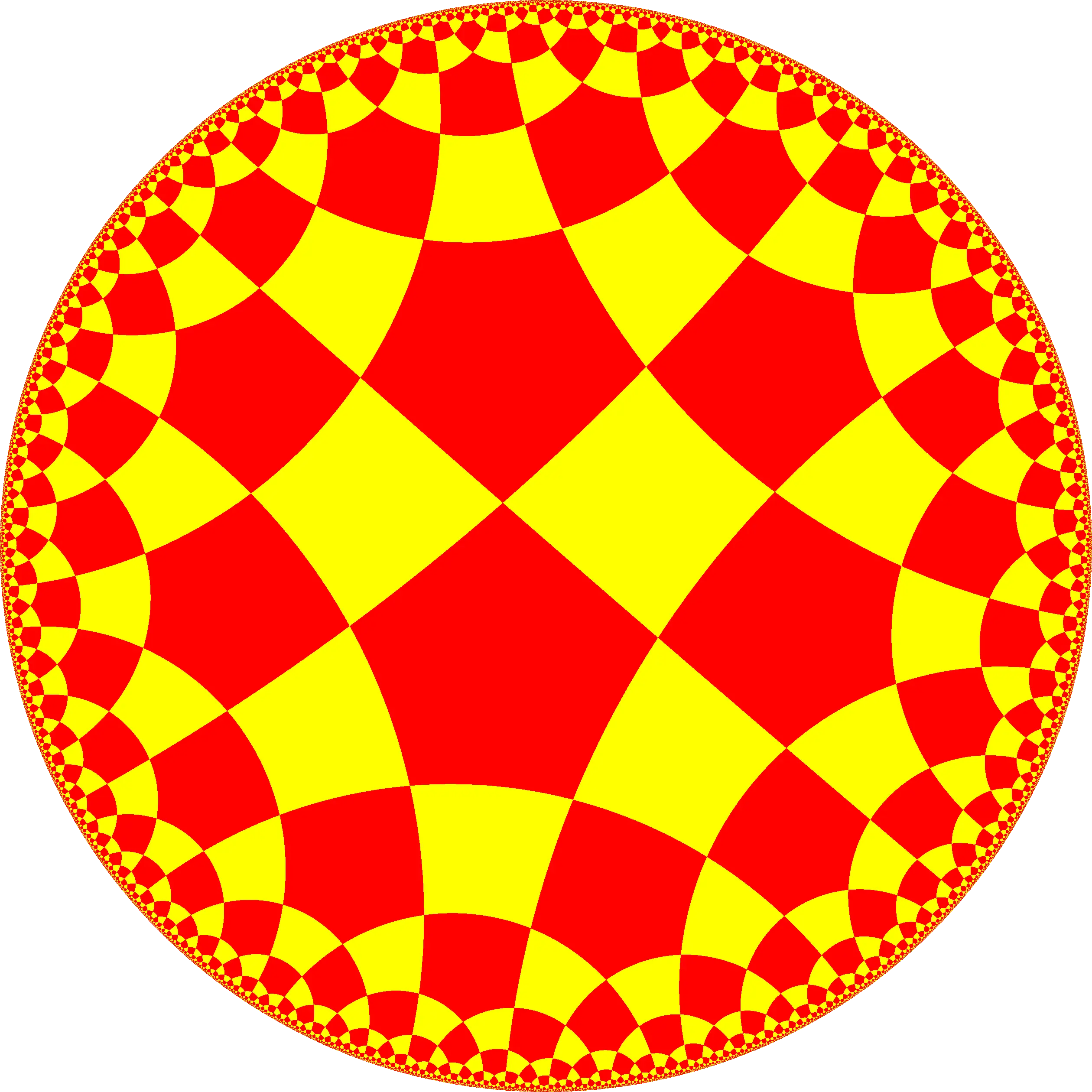 Abstract Red and Yellow Geometric Circle