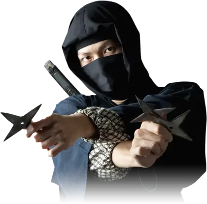 Real Ninja with Shuriken and Sword