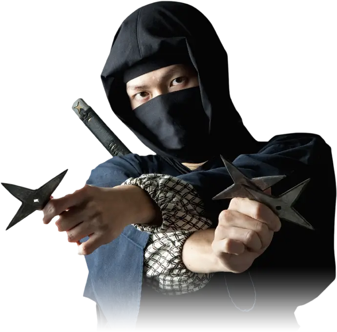 Real Ninja with Shuriken and Sword