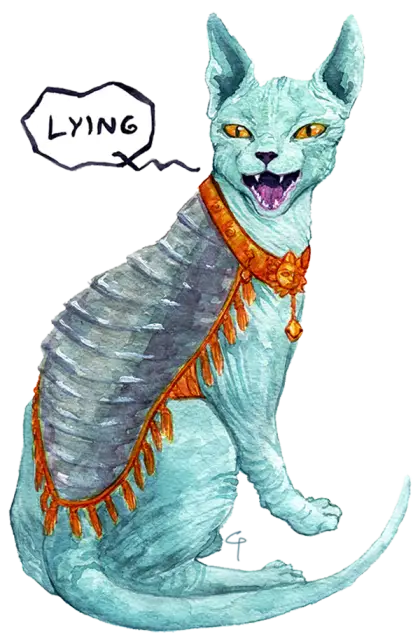 Blue Cat Illustration with Text