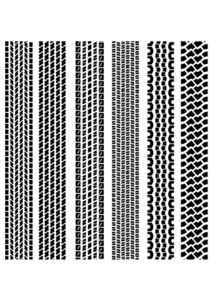 Various Tire Track Patterns