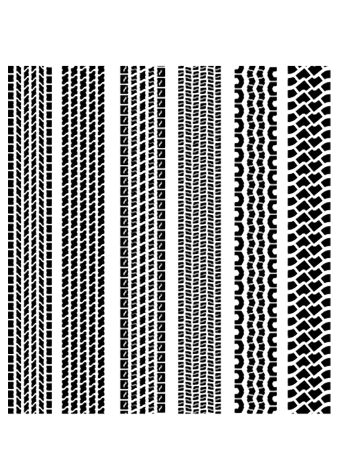 Various Tire Track Patterns