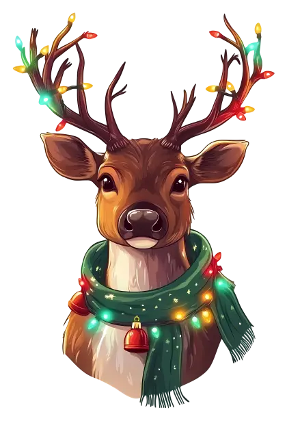 Festive Reindeer with Decorative Lights for Christmas