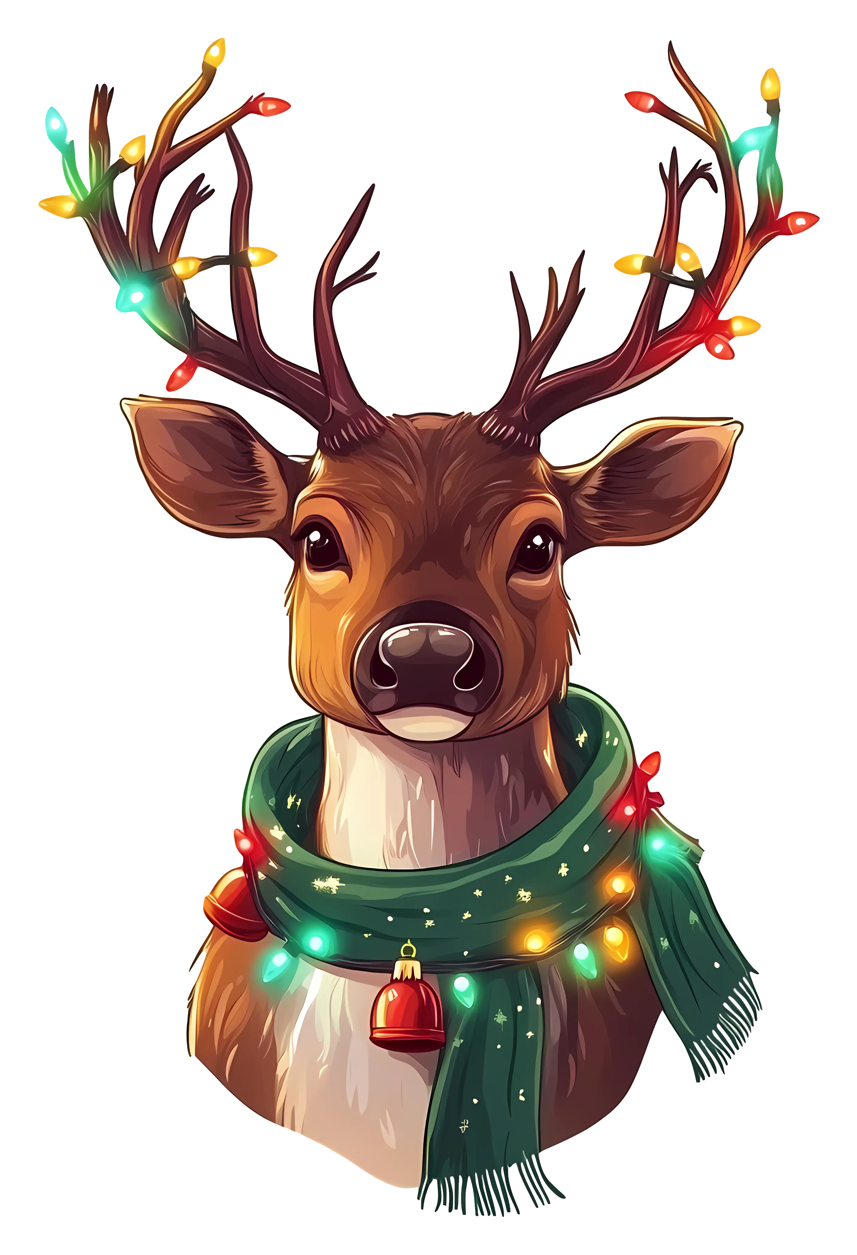 Festive Reindeer with Decorative Lights for Christmas