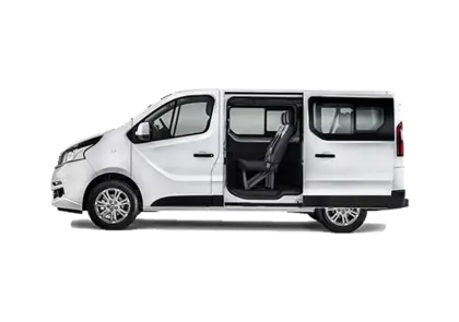 White Van with Open Sliding Door