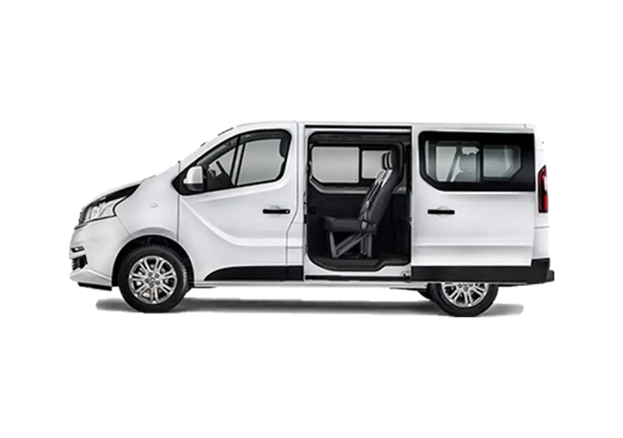 White Van with Open Sliding Door