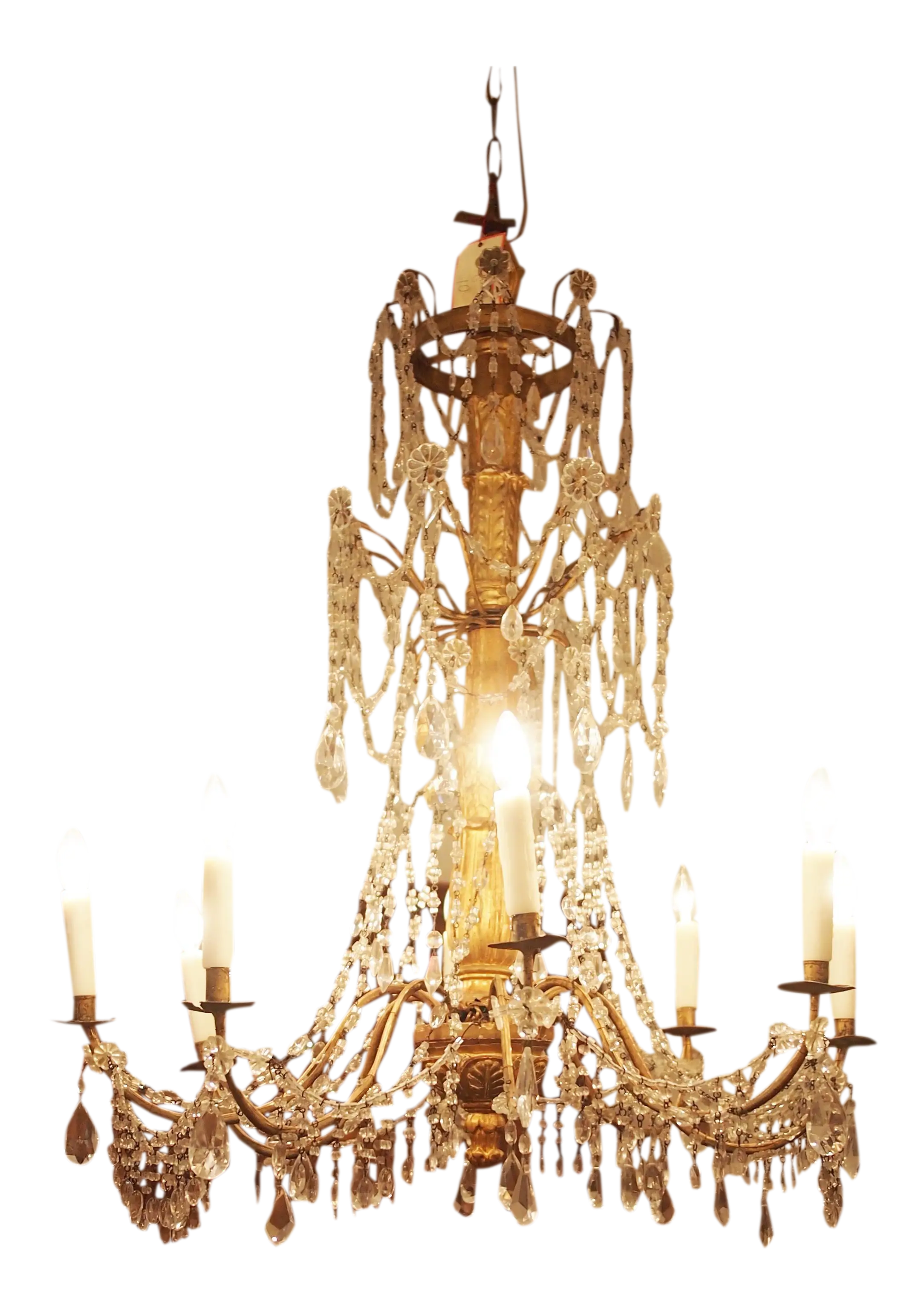 Golden Chandelier with Candle Lights