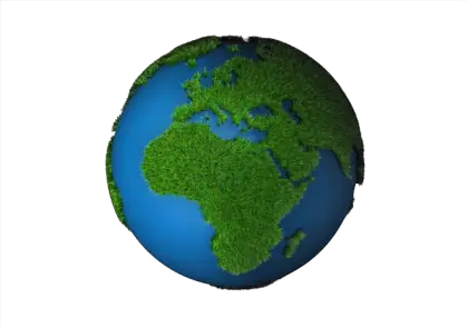 Earth Illustration with Grass for Eco Awareness