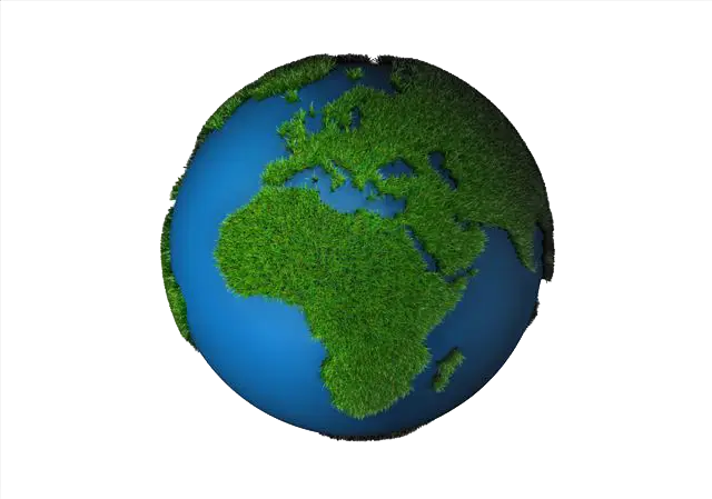 Earth Illustration with Grass for Eco Awareness