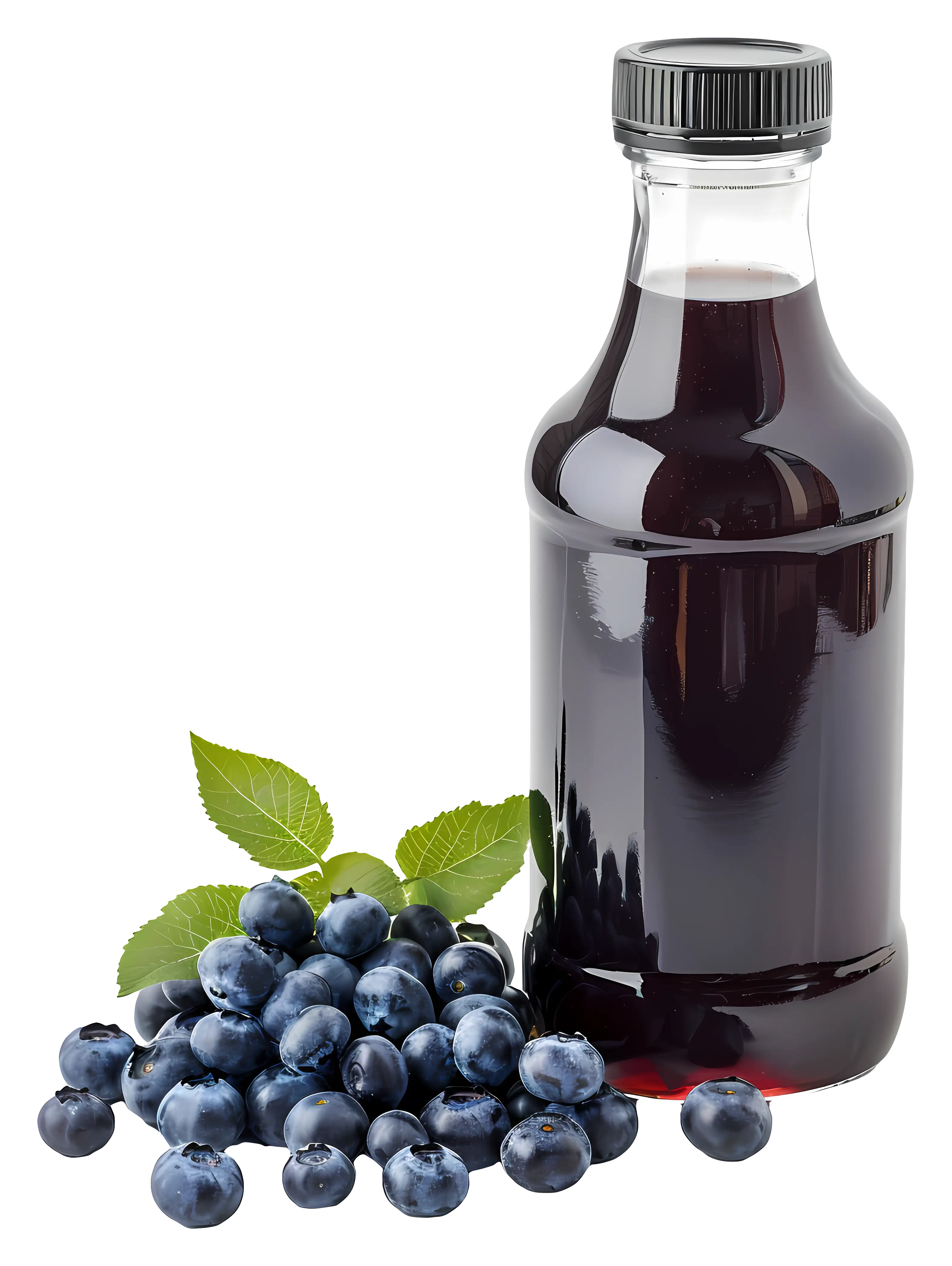 Fresh Blueberry Juice Bottle with Fruits