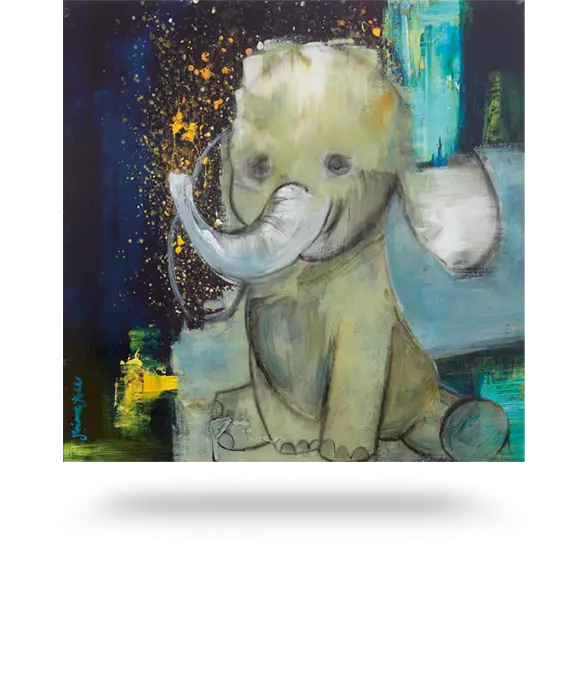 Cute Elephant Painting on Canvas