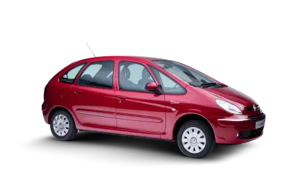 Fuel-Efficient Red Compact Car