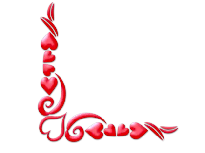 Red Heart Corner Design for Romantic Themes