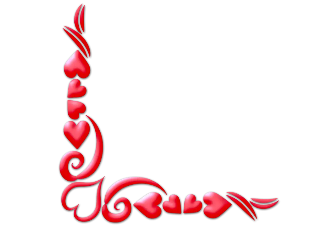Red Heart Corner Design for Romantic Themes