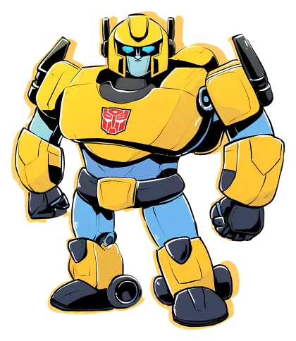 Yellow Robot in Armor Illustration