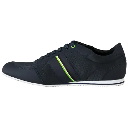 Black Casual Shoe with Green Stripe