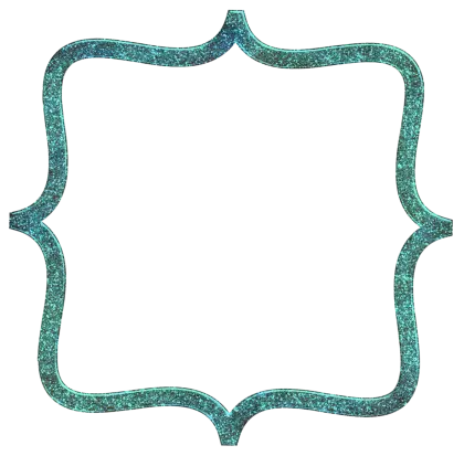 Teal Glitter Frame with Ornamental Corners