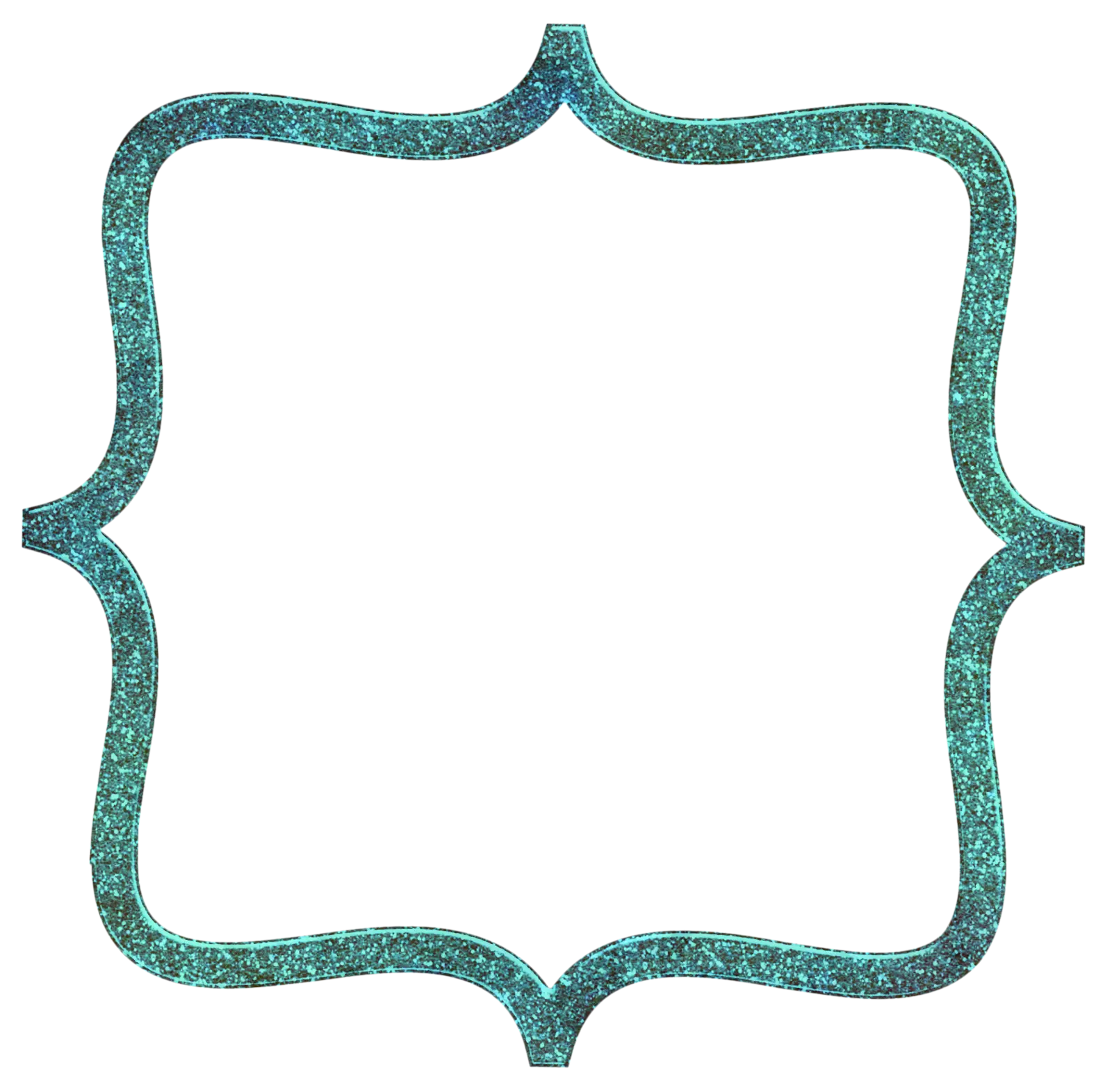 Teal Glitter Frame with Ornamental Corners