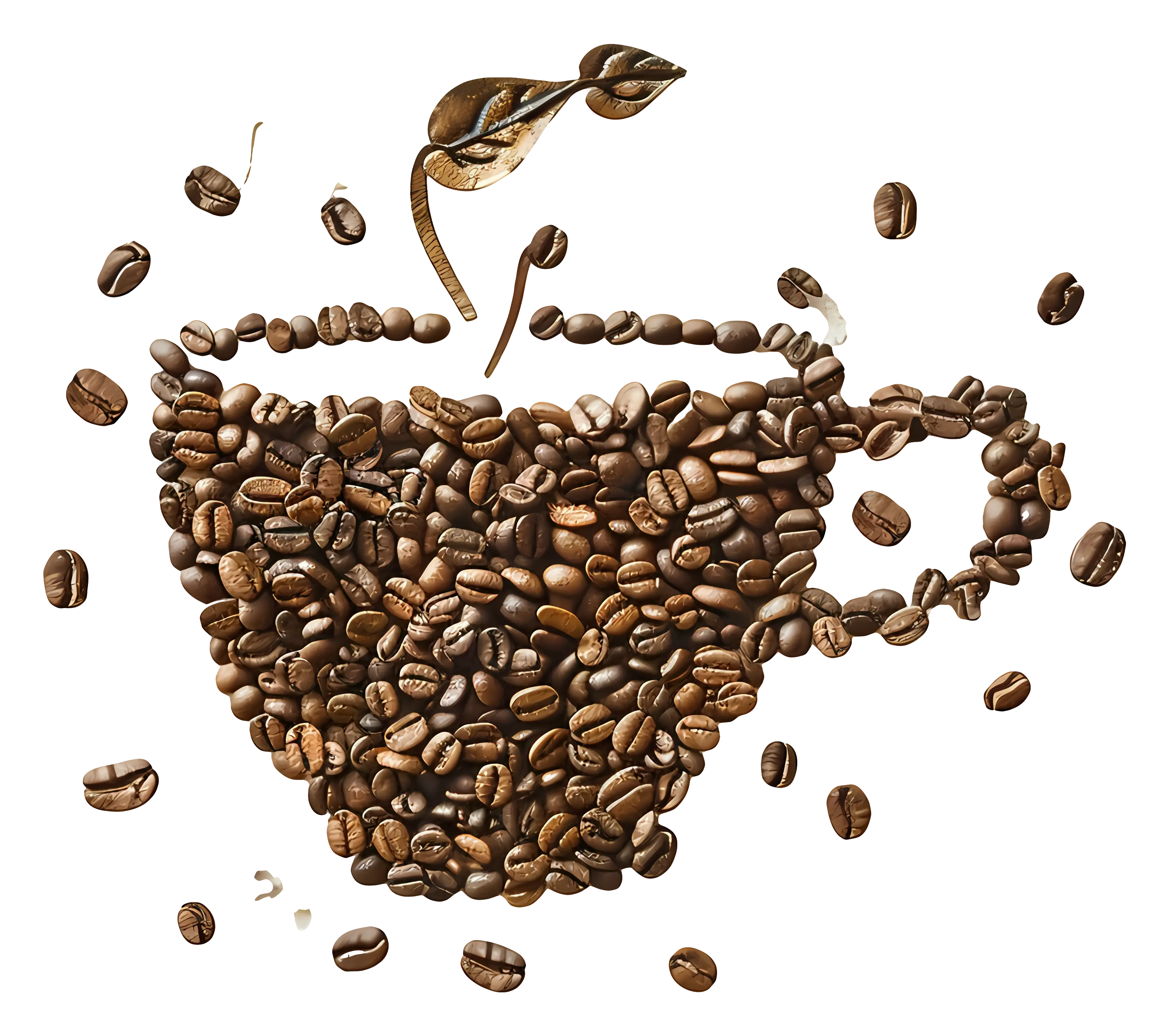 Creative Coffee Cup Made of Coffee Beans