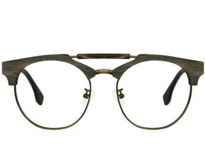 Round Eyeglasses with Metal Frame Design