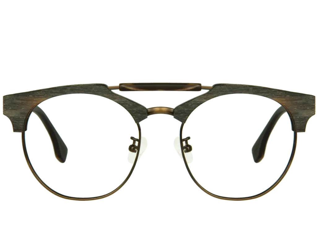 Round Eyeglasses with Metal Frame Design
