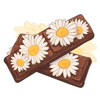 Chocolate Bars with Daisy Flowers