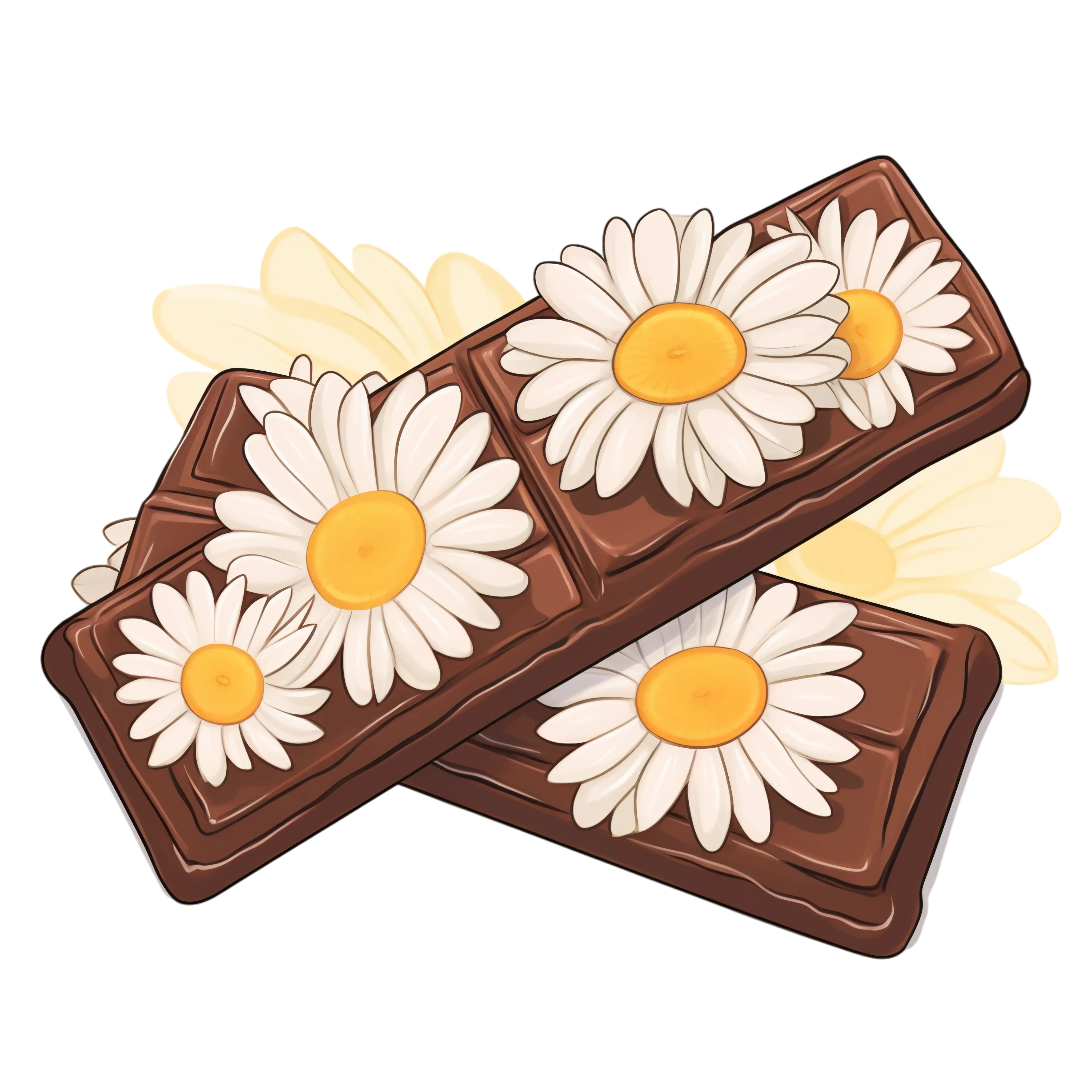 Chocolate Bars with Daisy Flowers