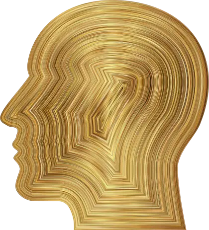 Abstract Golden Head Profile