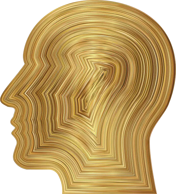 Abstract Golden Head Profile