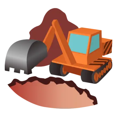 Excavator Digging Earth