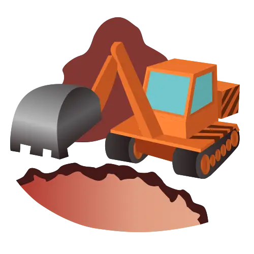 Excavator Digging Earth