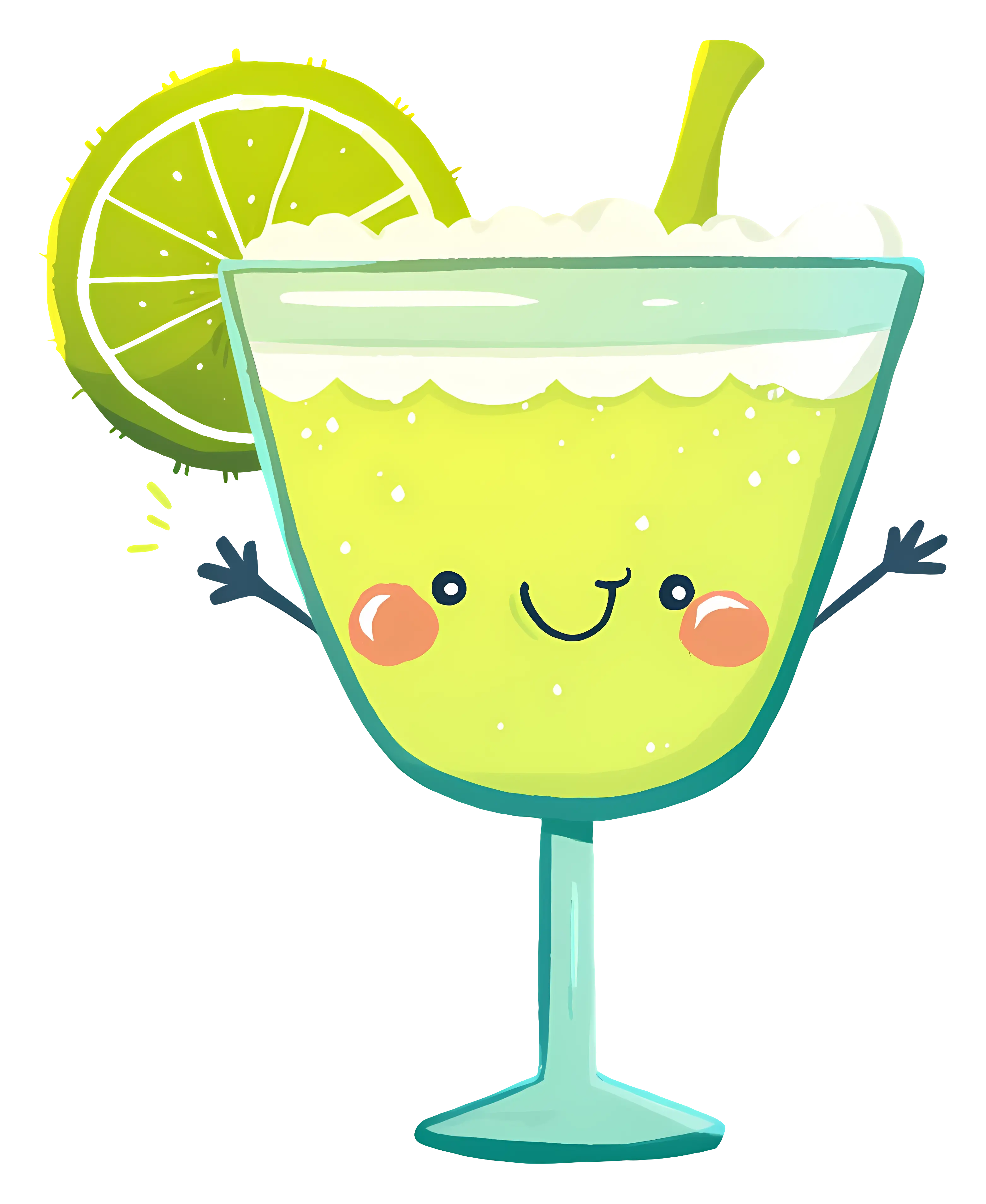 Happy Lime Drink in a Glass