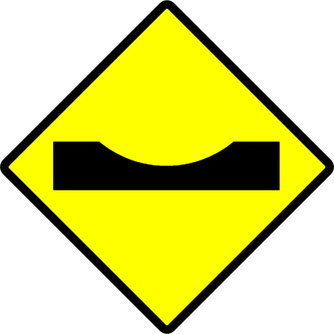 Road Dip Warning Sign