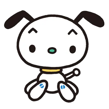 Cute White Cartoon Dog