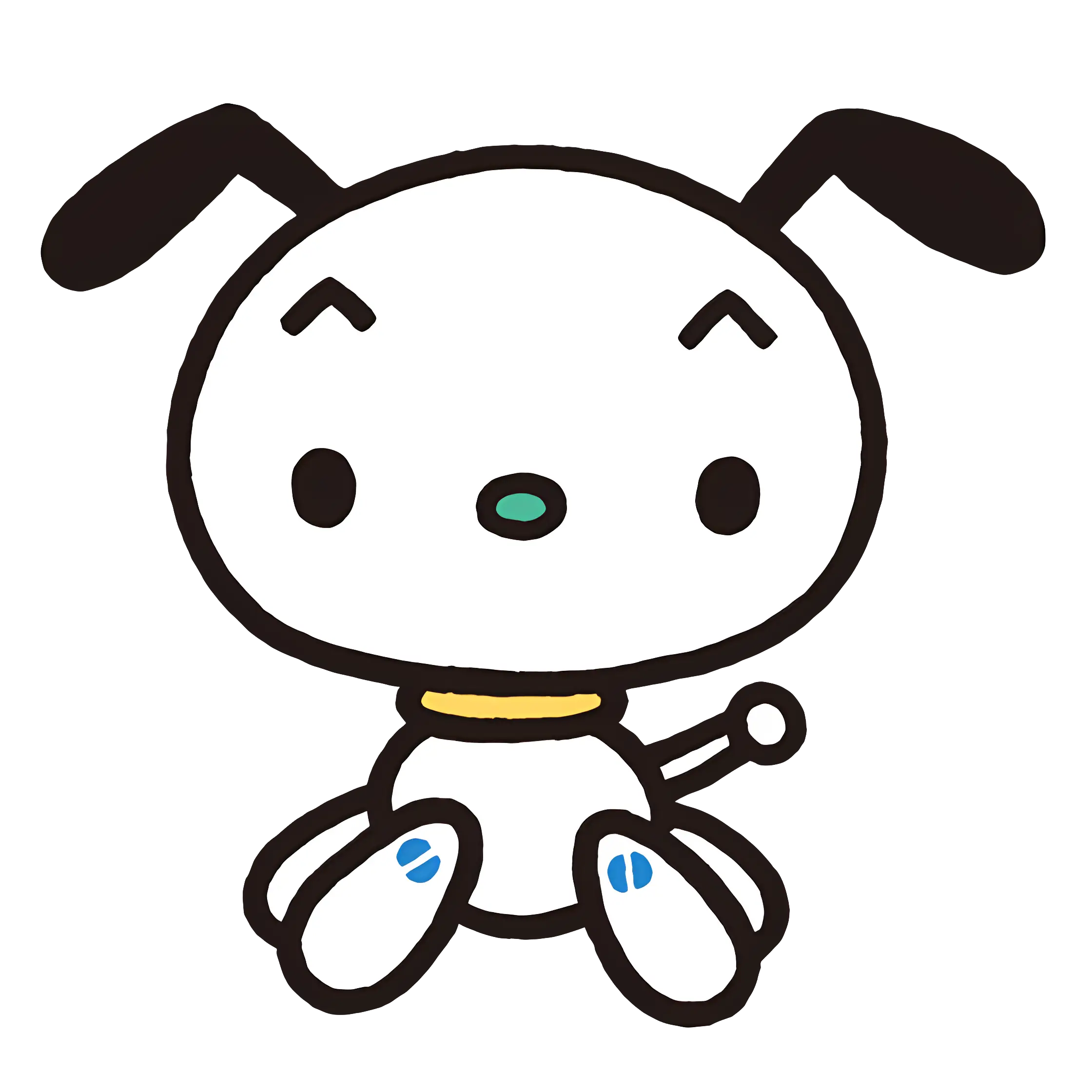 Cute White Cartoon Dog