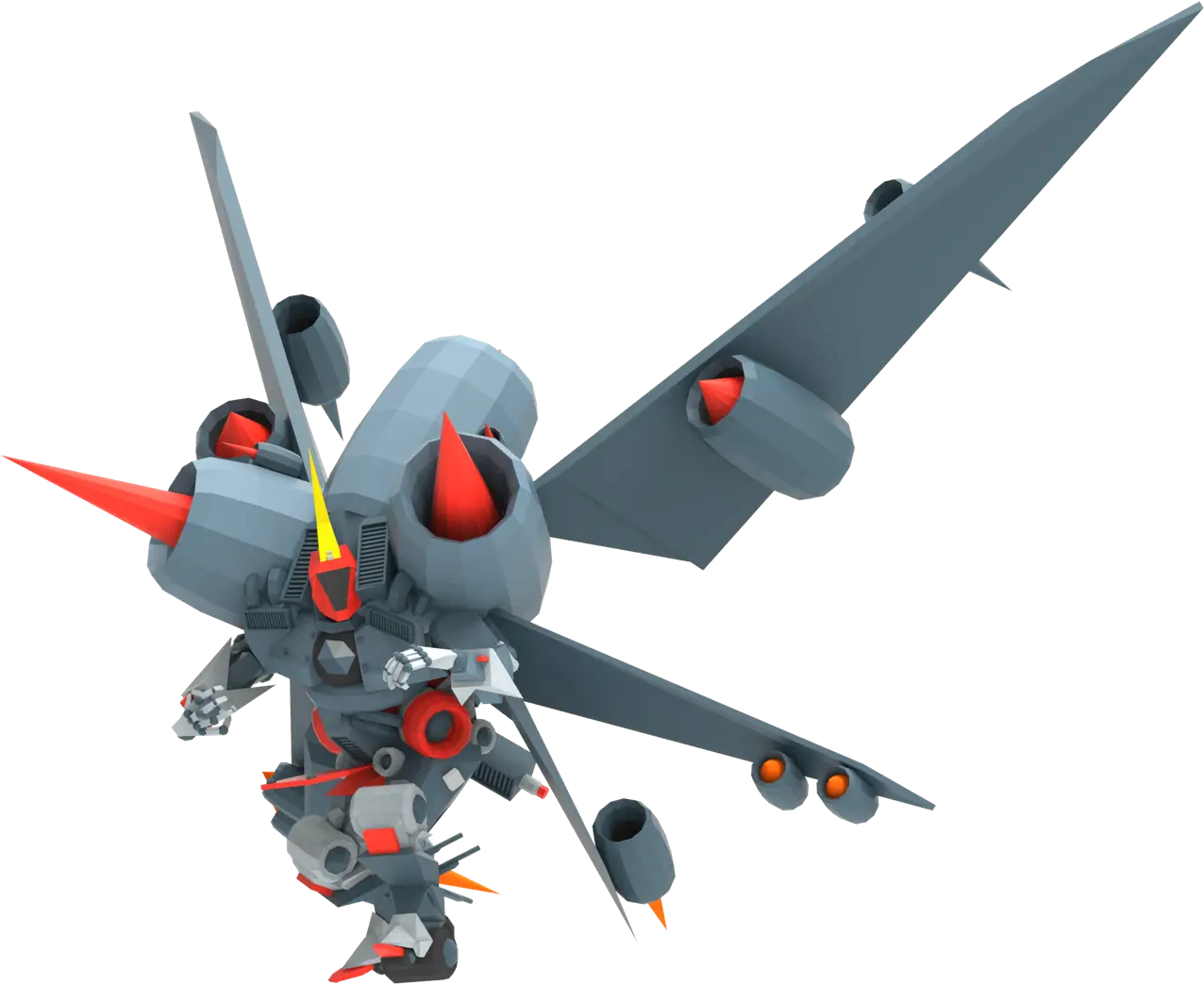 Futuristic Robotic Jet Figure Design