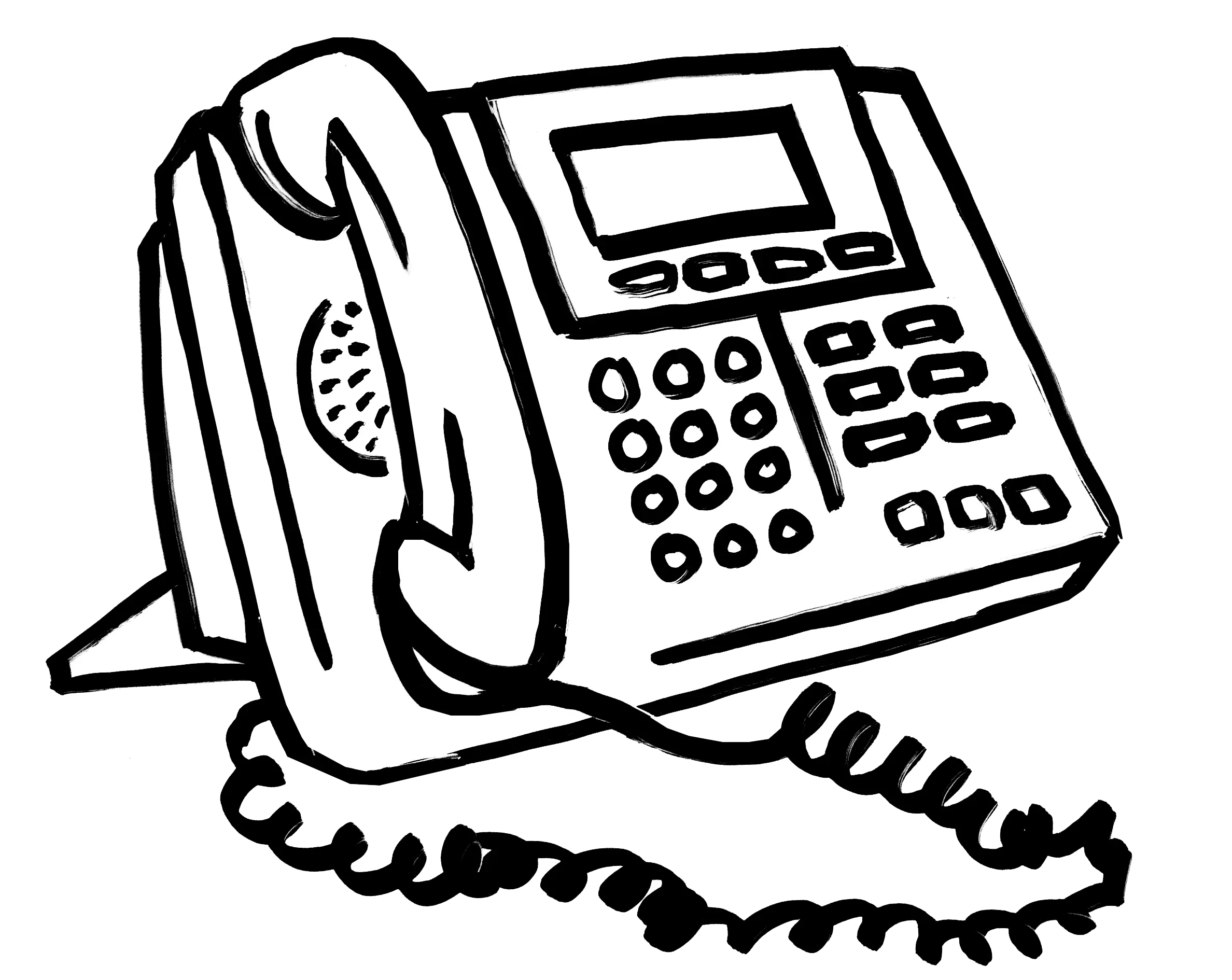 Hand-Drawn Telephone Illustration