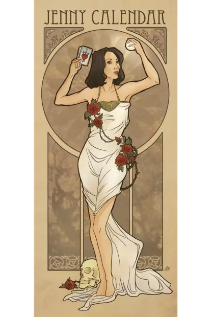 Vintage Woman Calendar Illustration
