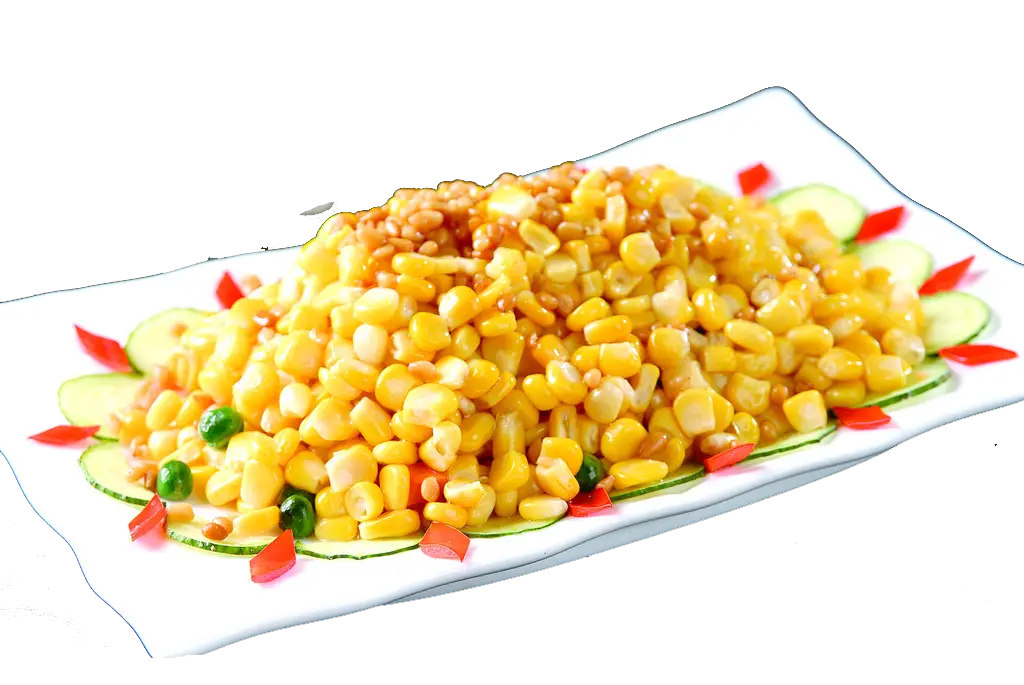Corn Salad Plated with Colorful Garnish